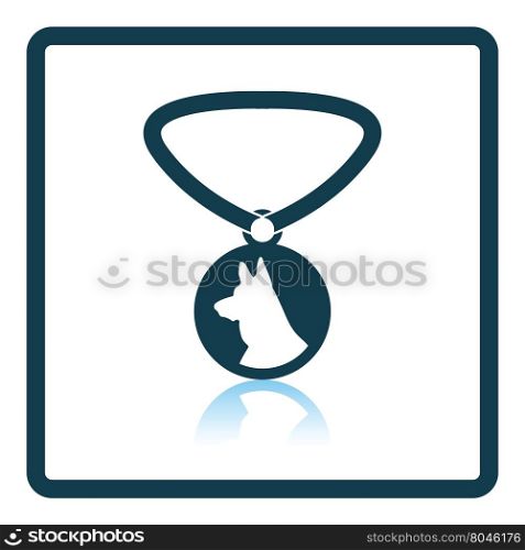 Dog medal icon. Shadow reflection design. Vector illustration.