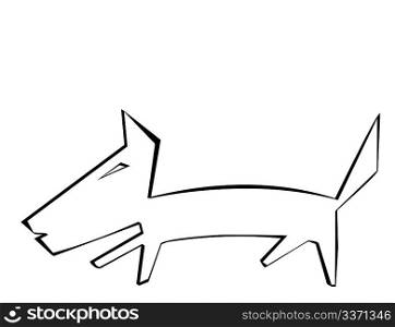 Dog on a white background - vector