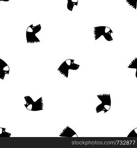 Dog pattern repeat seamless in black color for any design. Vector geometric illustration. Dog pattern seamless black