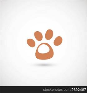 Dog paw icon illustration