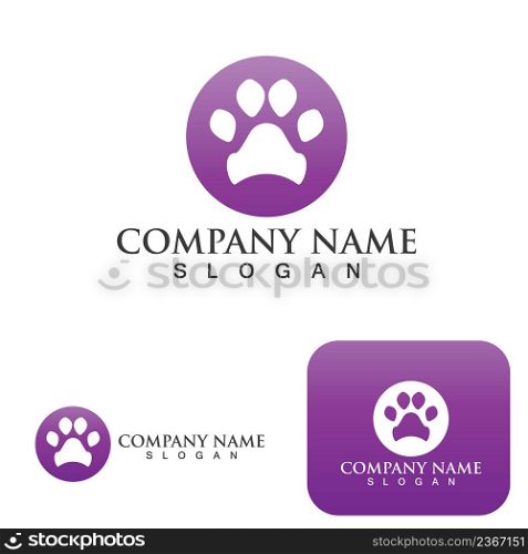 Dog paw Logo and symbol vector