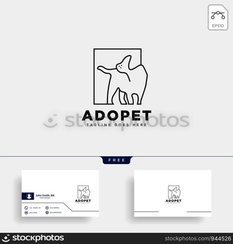 dog pet animal line art style logo template vector icon element isolated. dog pet animal line art style logo template vector icon