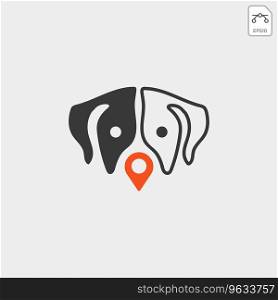 Dog pet animal pin location logo template icon Vector Image