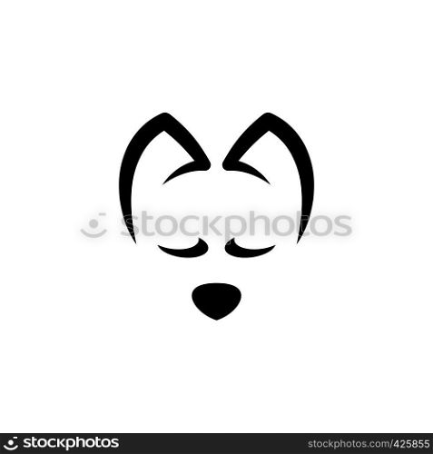 dog pet icon black logo vector design element