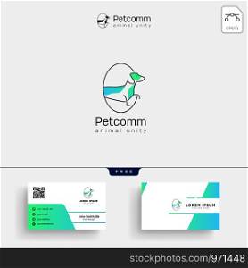 Dog Pet shop Logo template vector illustration and stationery, business card, letterhead, envelope. Dog Pet shop Logo template vector illustration
