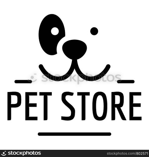 Dog pet store logo. Simple illustration of dog pet store vector logo for web design isolated on white background. Dog pet store logo, simple style