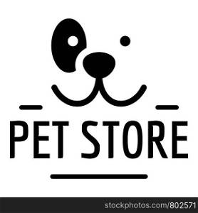 Dog pet store logo. Simple illustration of dog pet store vector logo for web design isolated on white background. Dog pet store logo, simple style