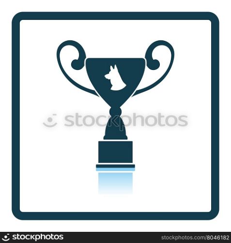 Dog prize cup icon. Shadow reflection design. Vector illustration.