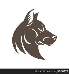 dog profile head icon logo vector design template