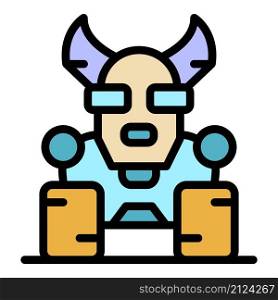 Dog robot icon. Outline dog robot vector icon color flat isolated. Dog robot icon color outline vector