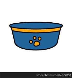 Dog&rsquo;s bowl color icon. Isolated vector illustration. Dog&rsquo;s bowl color icon