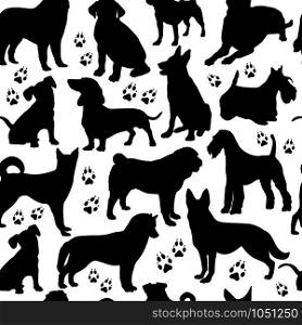 Dog seamless pattern. Vector stok illustration of animals. Dog seamless pattern.
