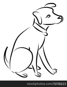 Dog sketch, illustration, vector on white background.
