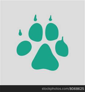 Dog trail icon. Gray background with green. Vector illustration.