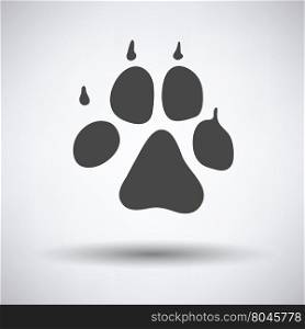 Dog trail icon on gray background with round shadow. Vector illustration.