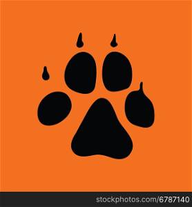 Dog trail icon. Orange background with black. Vector illustration.
