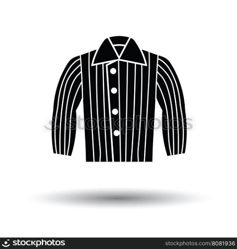 Dog trainig jacket icon. Black background with white. Vector illustration.