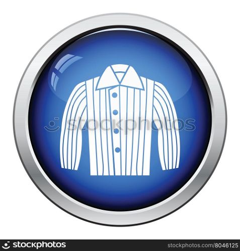 Dog trainig jacket icon. Glossy button design. Vector illustration.