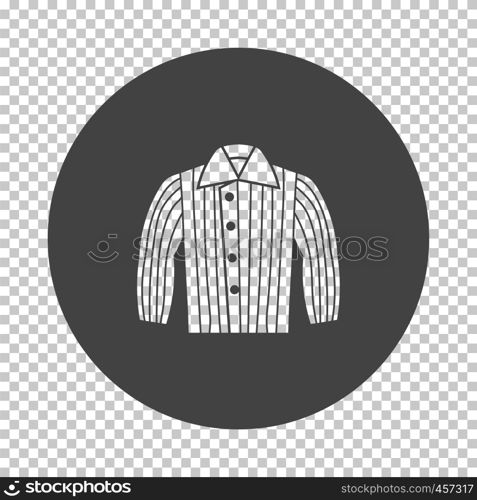 Dog trainig jacket icon. Subtract stencil design on tranparency grid. Vector illustration.