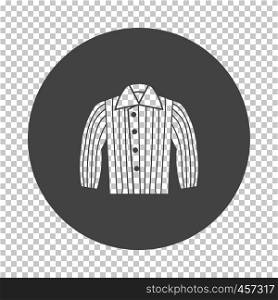 Dog trainig jacket icon. Subtract stencil design on tranparency grid. Vector illustration.
