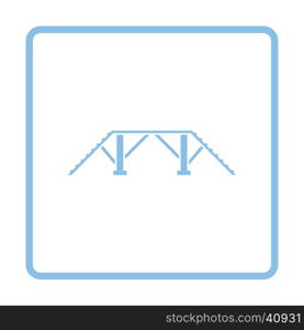 Dog training bench icon. Blue frame design. Vector illustration.