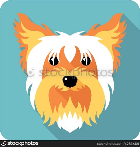 dog Yorkshire terrier icon flat design