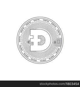 Dogecoin icon. Cryptocurrency logo. Digital cryptographic currency dogecoin. Dogecoin sign concept. Vector illustration