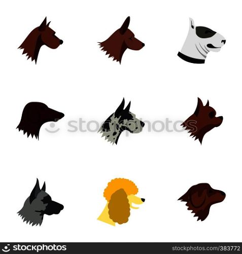 Doggy icons set. Flat illustration of 9 doggy vector icons for web. Doggy icons set, flat style