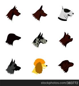 Doggy icons set. Flat illustration of 9 doggy vector icons for web. Doggy icons set, flat style