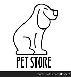 Doggy pet store logo. Outline doggy pet store vector logo for web design isolated on white background. Doggy pet store logo, outline style