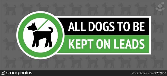 Dogs Allowed only on a lead, modern sticker for city design