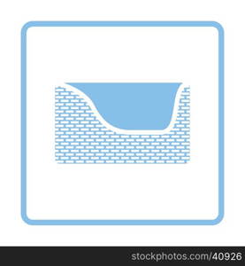 Dogs sleep basket icon. Blue frame design. Vector illustration.