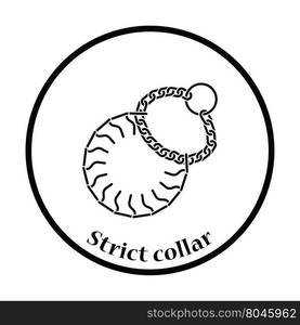 Dogs strict collar icon. Thin circle design. Vector illustration.