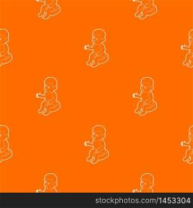 Doll sitting on the potty pattern vector orange for any web design best. Doll sitting on the potty pattern vector orange
