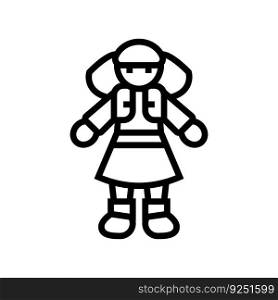 doll toy child baby kid line icon vector. doll toy child baby kid sign. isolated contour symbol black illustration. doll toy child baby kid line icon vector illustration