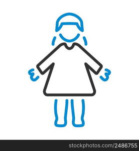Doll Toy Icon. Editable Bold Outline With Color Fill Design. Vector Illustration.