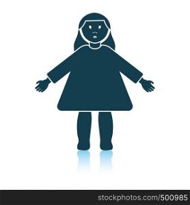 Doll toy icon. Shadow reflection design. Vector illustration.