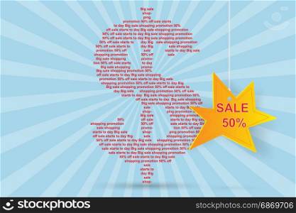 Dollar a Character with Text and sale banner promotion by paper art,vector,concept