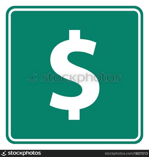 Dollar and road sign