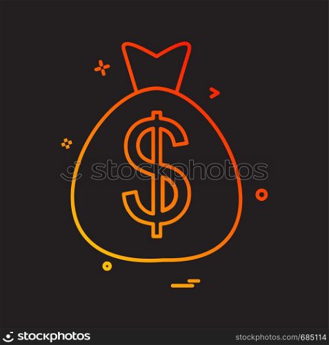 Dollar Bag icon design vector
