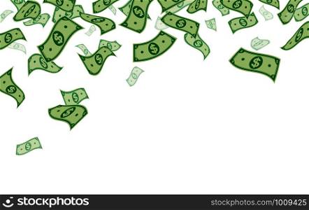 Dollar bank falling isolated on white background vector illustration