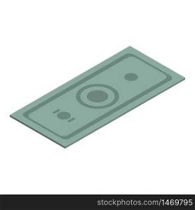 Dollar banknote icon. Isometric of dollar banknote vector icon for web design isolated on white background. Dollar banknote icon, isometric style