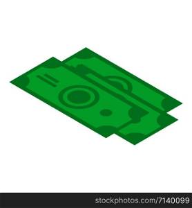 Dollar banknote icon. Isometric of dollar banknote vector icon for web design isolated on white background. Dollar banknote icon, isometric style