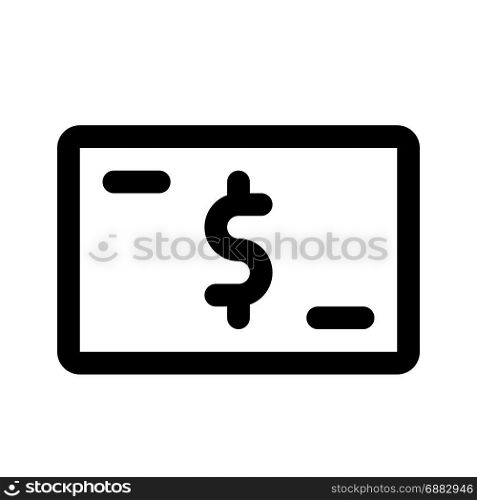 dollar bill, icon on isolated background