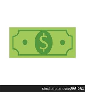 Dollar bill vector icon. Money symbol, flat style illustration.