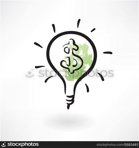 dollar bulb grunge icon