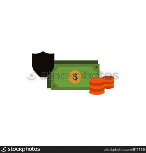 Dollar, Business, Coins, Finance, Gold, Money, Payment Flat Color Icon. Vector icon banner Template