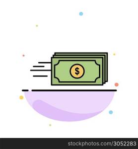 Dollar, Business, Flow, Money, Currency Abstract Flat Color Icon Template