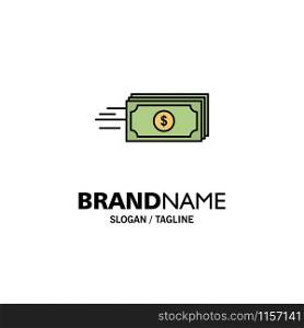 Dollar, Business, Flow, Money, Currency Business Logo Template. Flat Color