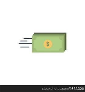 Dollar, Business, Flow, Money, Currency  Flat Color Icon. Vector icon banner Template